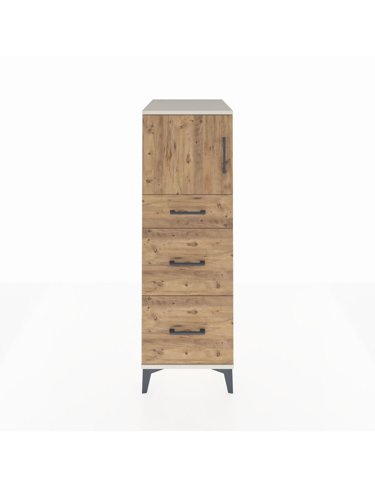 Kronos Dolap Tek Raflı 3 Çekmeceli Tek Kapaklı 44x59x134 Aytaşı-Çam