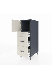 Kronos Dolap Tek Raflı 3 Çekmeceli Tek Kapaklı 44x59x134 Antrasit-Aytaşı