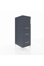 Kronos Dolap Tek Raflı 3 Çekmeceli Tek Kapaklı 44x59x134 Antrasit-Antrasit