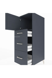 Kronos Dolap Tek Raflı 3 Çekmeceli Tek Kapaklı 44x59x134 Antrasit-Antrasit
