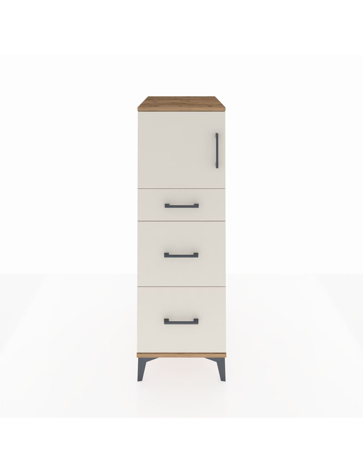 Kronos Dolap Tek Raflı 3 Çekmeceli Tek Kapaklı 44x59x134 Çam-Aytaşı