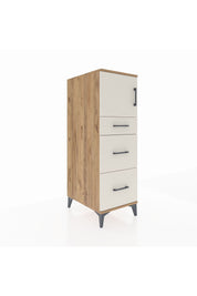 Kronos Dolap Tek Raflı 3 Çekmeceli Tek Kapaklı 44x59x134 Çam-Aytaşı