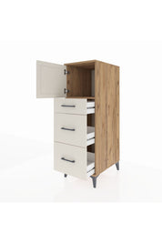 Kronos Dolap Tek Raflı 3 Çekmeceli Tek Kapaklı 44x59x134 Çam-Aytaşı