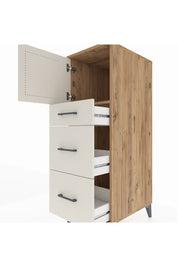 Kronos Dolap Tek Raflı 3 Çekmeceli Tek Kapaklı 44x59x134 Çam-Aytaşı