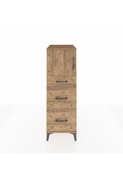 Kronos Dolap Tek Raflı 3 Çekmeceli Tek Kapaklı 44x59x134 Çam-Çam