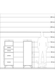 Kronos Dolap Tek Raflı 4 Çekmeceli 44x59x134 Aytaşı-Aytaşı