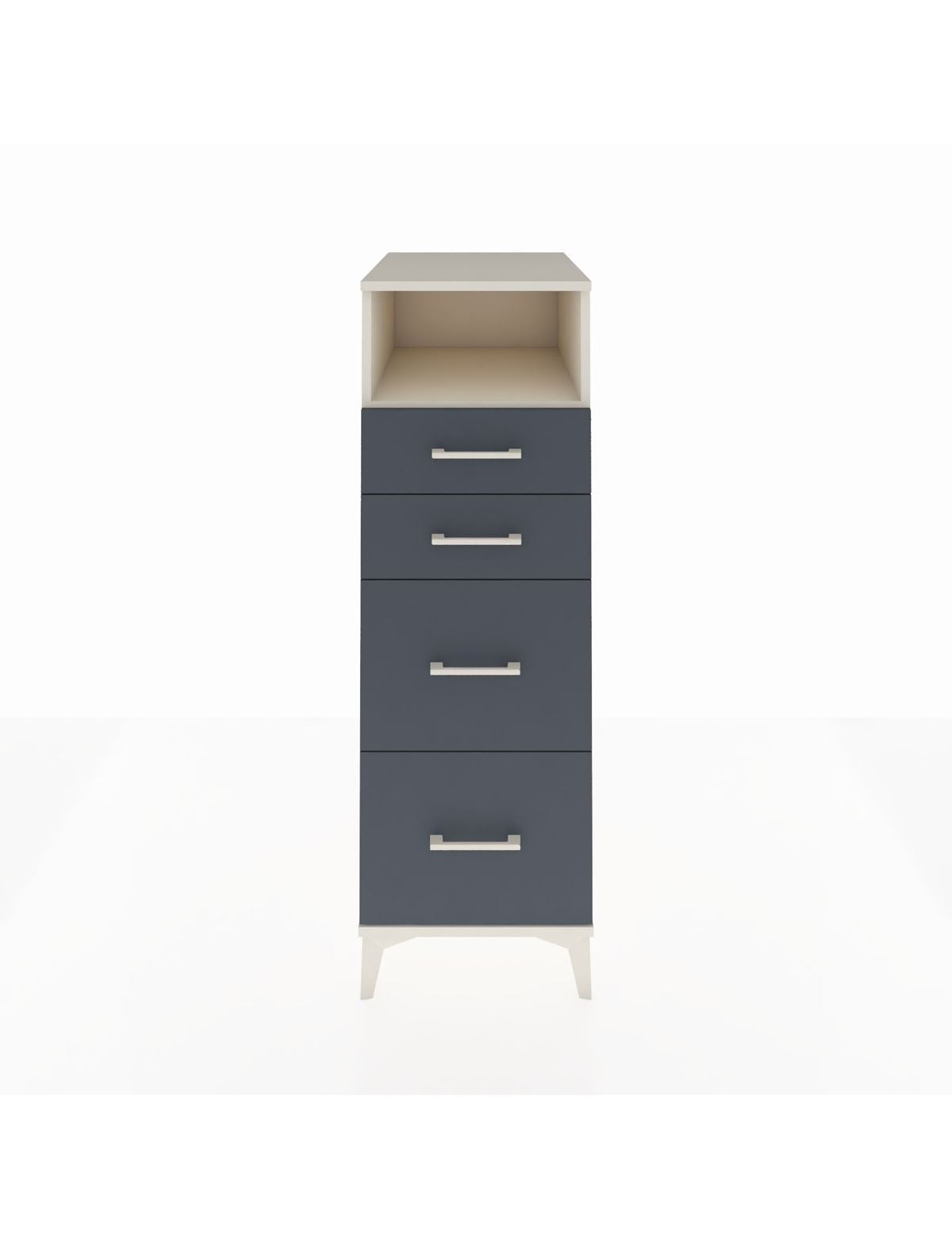 Kronos Dolap Tek Raflı 4 Çekmeceli 44x59x134 Aytaşı-Antrasit