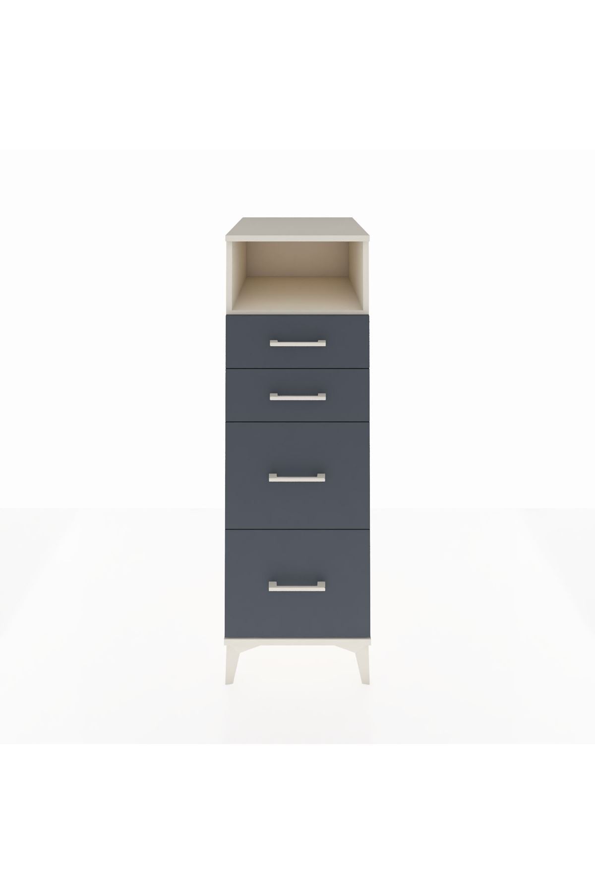 Kronos Dolap Tek Raflı 4 Çekmeceli 44x59x134 Aytaşı-Antrasit