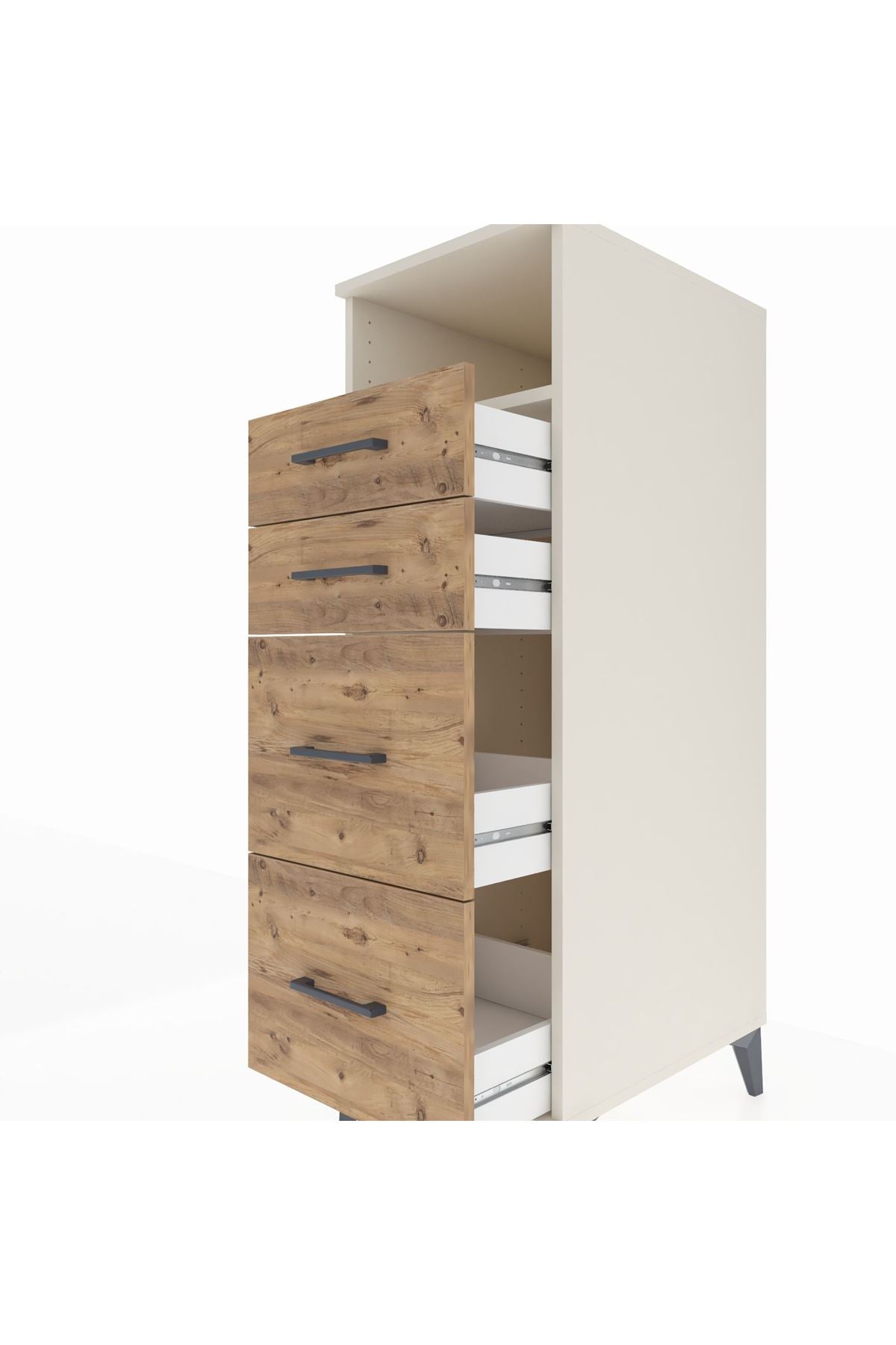 Kronos Dolap Tek Raflı 4 Çekmeceli 44x59x134 Aytaşı-Çam