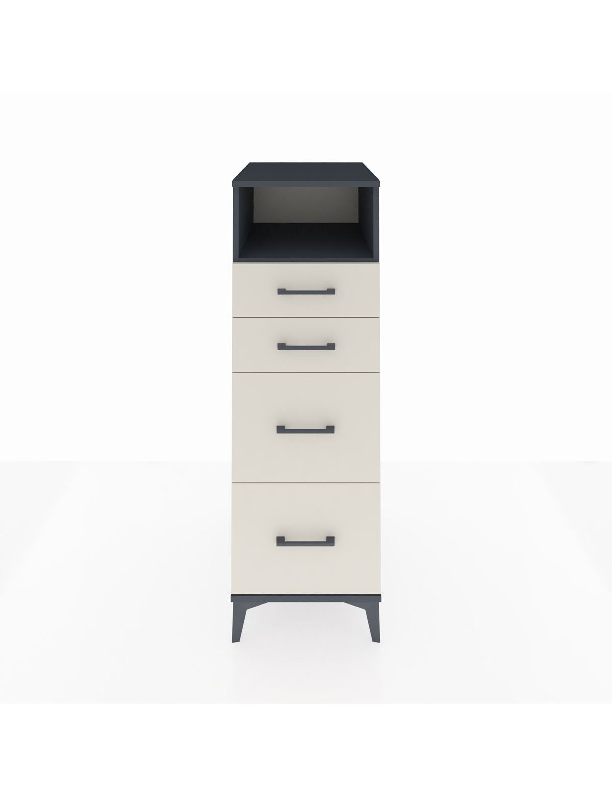 Kronos Dolap Tek Raflı 4 Çekmeceli 44x59x134 Antrasit-Aytaşı