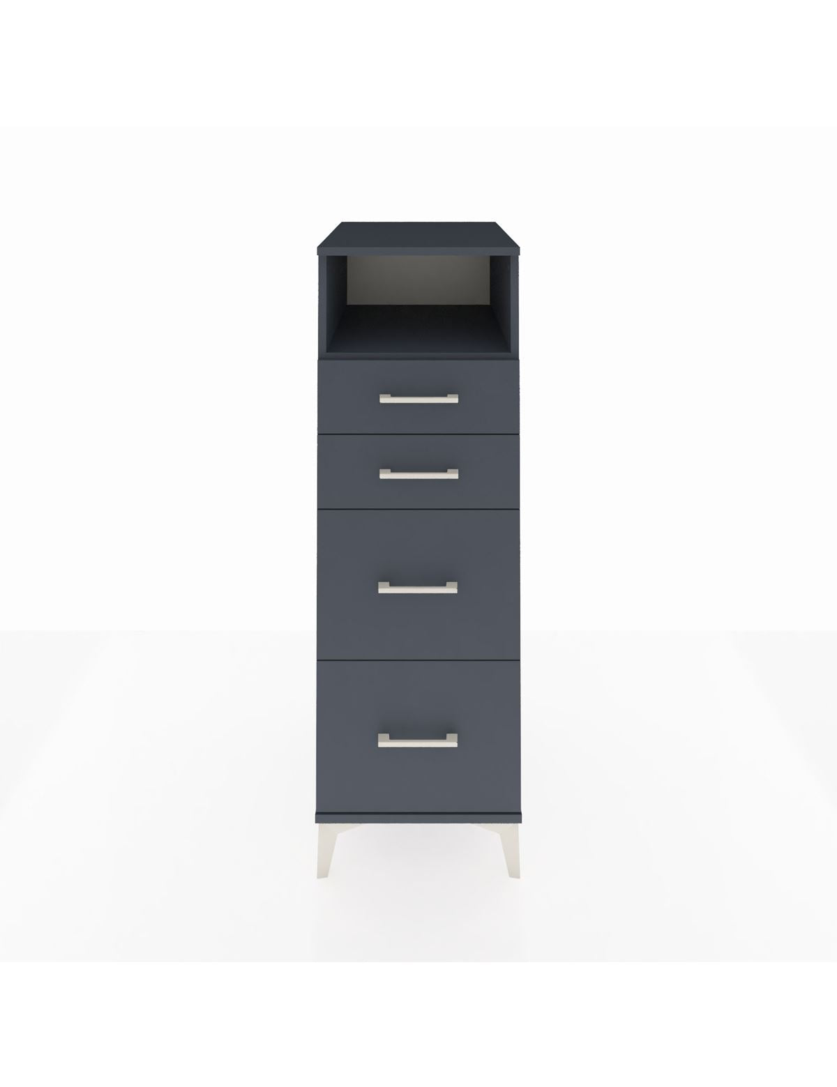 Kronos Dolap Tek Raflı 4 Çekmeceli 44x59x134 Antrasit-Antrasit