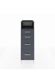 Kronos Dolap Tek Raflı 4 Çekmeceli 44x59x134 Antrasit-Antrasit