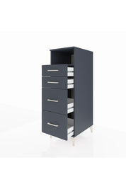 Kronos Dolap Tek Raflı 4 Çekmeceli 44x59x134 Antrasit-Antrasit