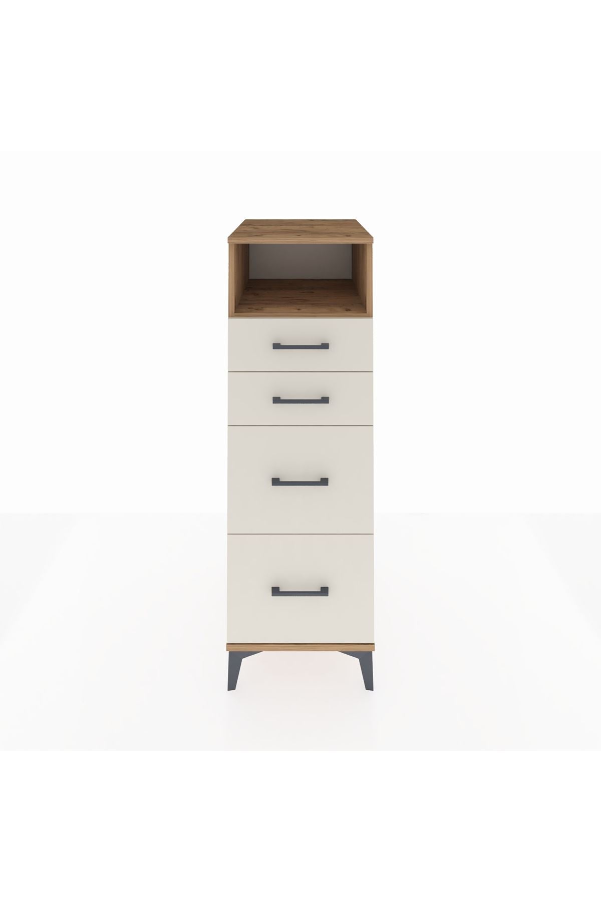 Kronos Dolap Tek Raflı 4 Çekmeceli 44x59x134 Çam-Aytaşı