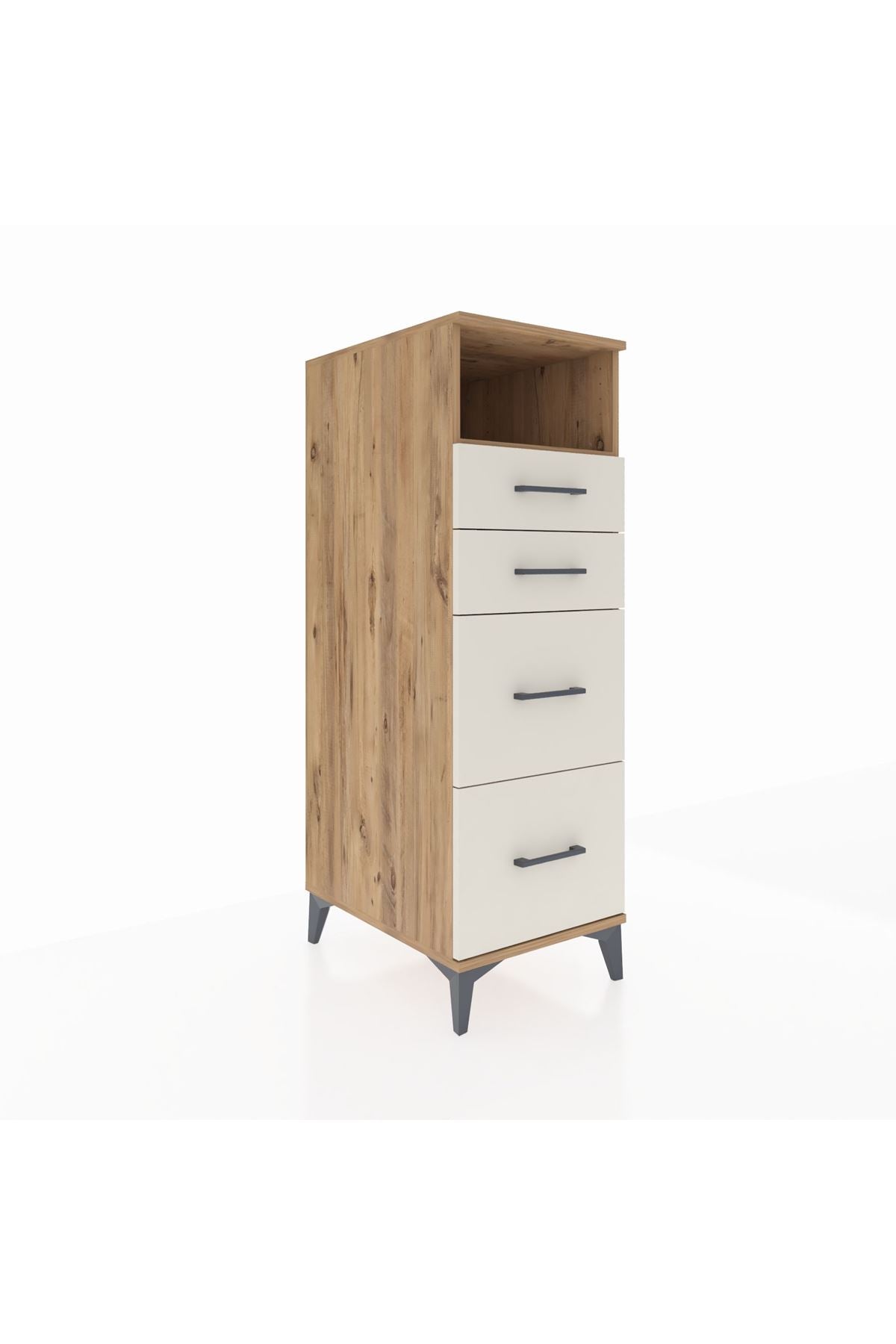 Kronos Dolap Tek Raflı 4 Çekmeceli 44x59x134 Çam-Aytaşı