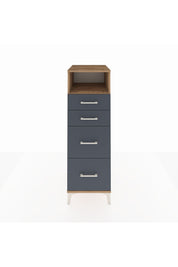Kronos Dolap Tek Raflı 4 Çekmeceli 44x59x134 Çam-Antrasit