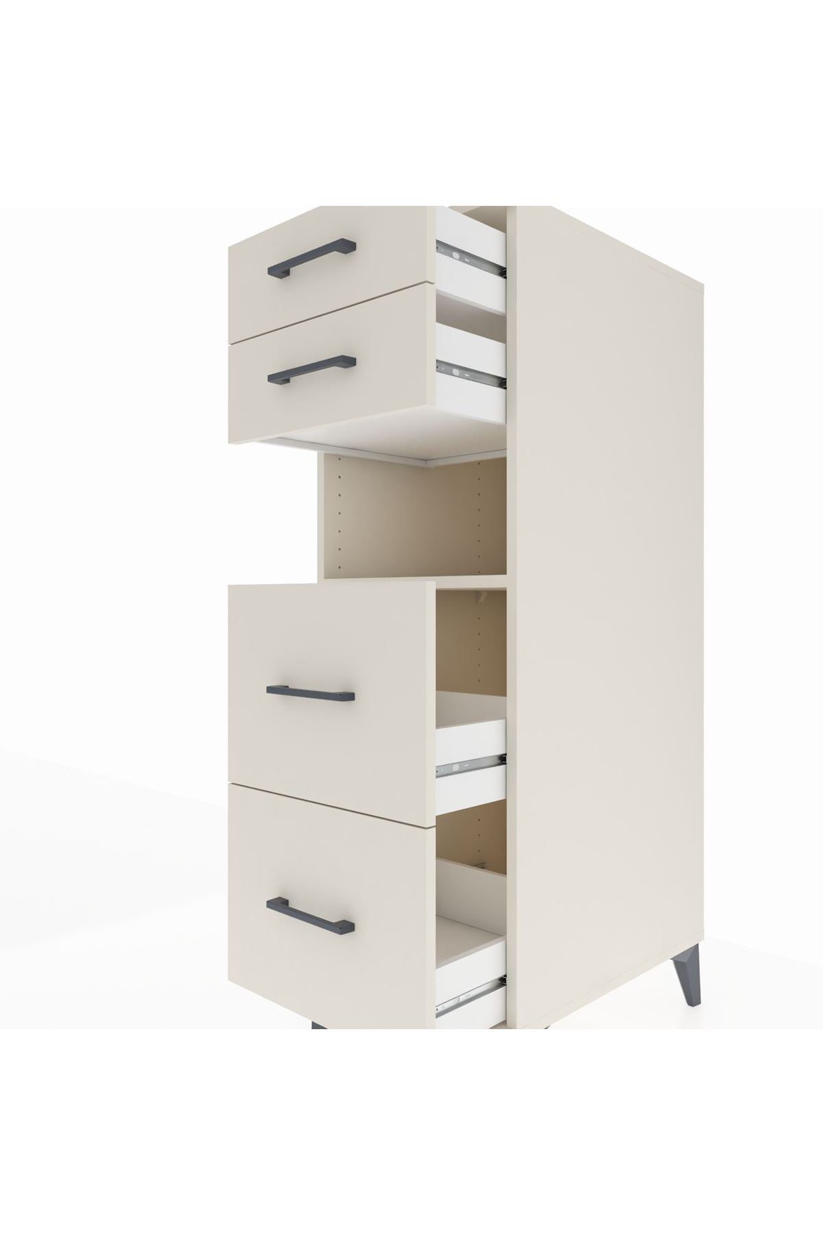 Kronos Dolap Tek Raflı 4 Çekmeceli 44x59x134 Aytaşı-Aytaşı