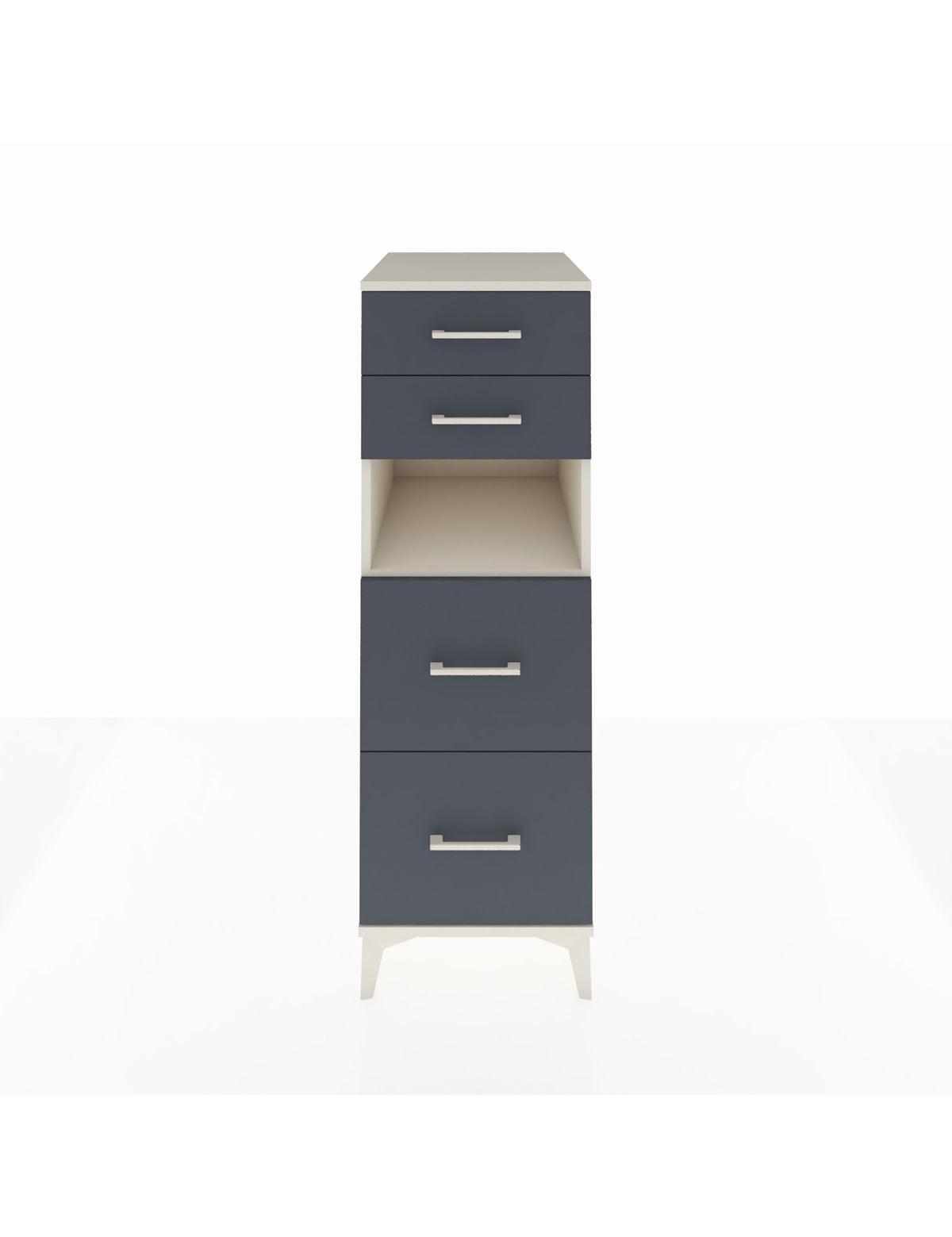 Kronos Dolap Tek Raflı 4 Çekmeceli 44x59x134 Aytaşı-Antrasit