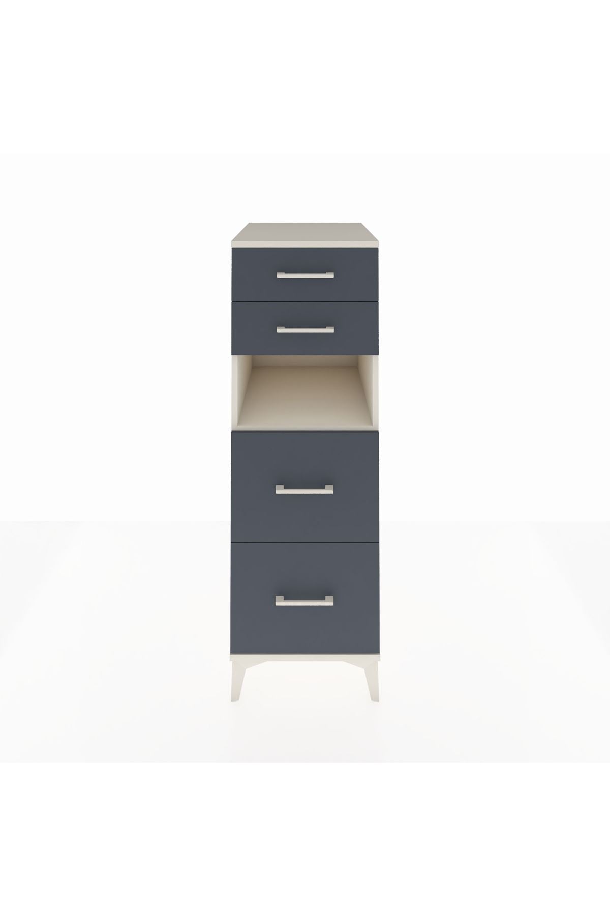 Kronos Dolap Tek Raflı 4 Çekmeceli 44x59x134 Aytaşı-Antrasit