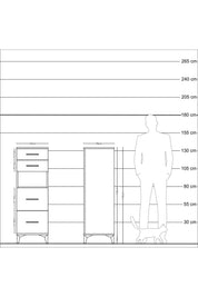 Kronos Dolap Tek Raflı 4 Çekmeceli 44x59x134 Aytaşı-Aytaşı