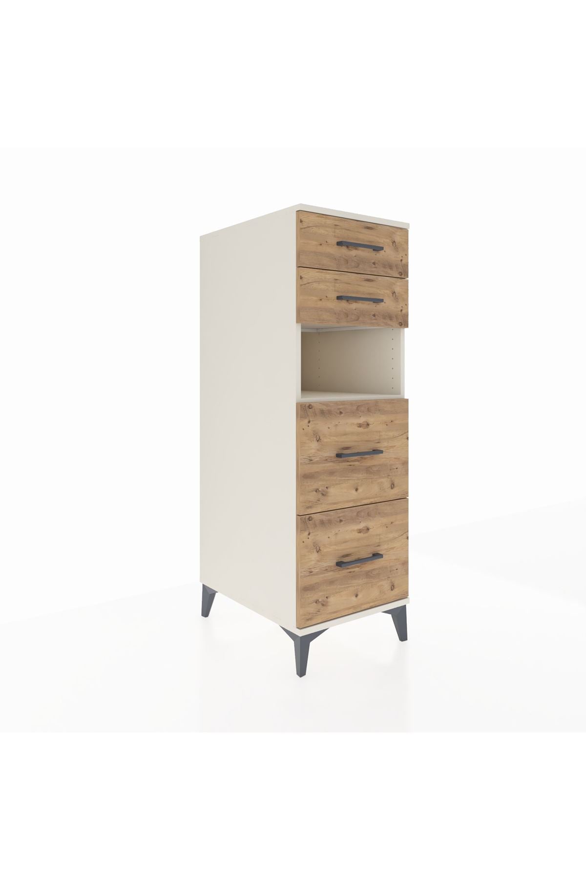 Kronos Dolap Tek Raflı 4 Çekmeceli 44x59x134 Aytaşı-Çam