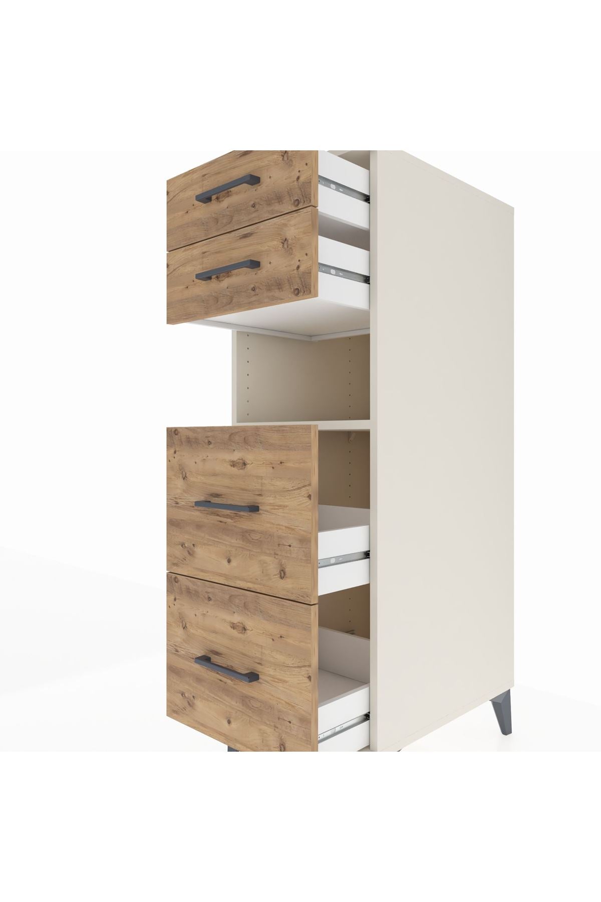 Kronos Dolap Tek Raflı 4 Çekmeceli 44x59x134 Aytaşı-Çam