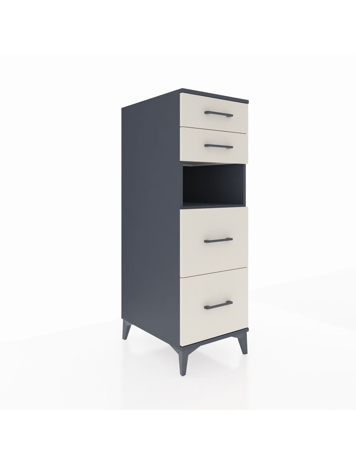 Kronos Dolap Tek Raflı 4 Çekmeceli 44x59x134 Antrasit-Aytaşı