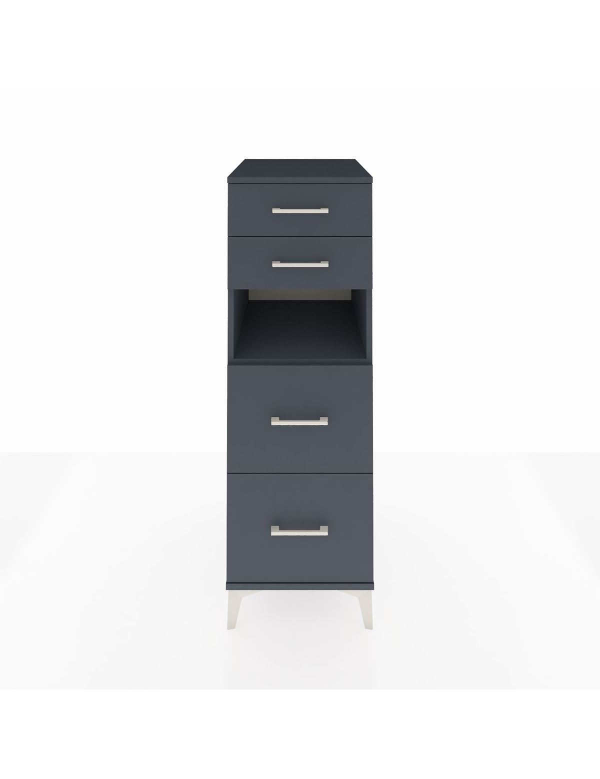 Kronos Dolap Tek Raflı 4 Çekmeceli 44x59x134 Antrasit-Antrasit