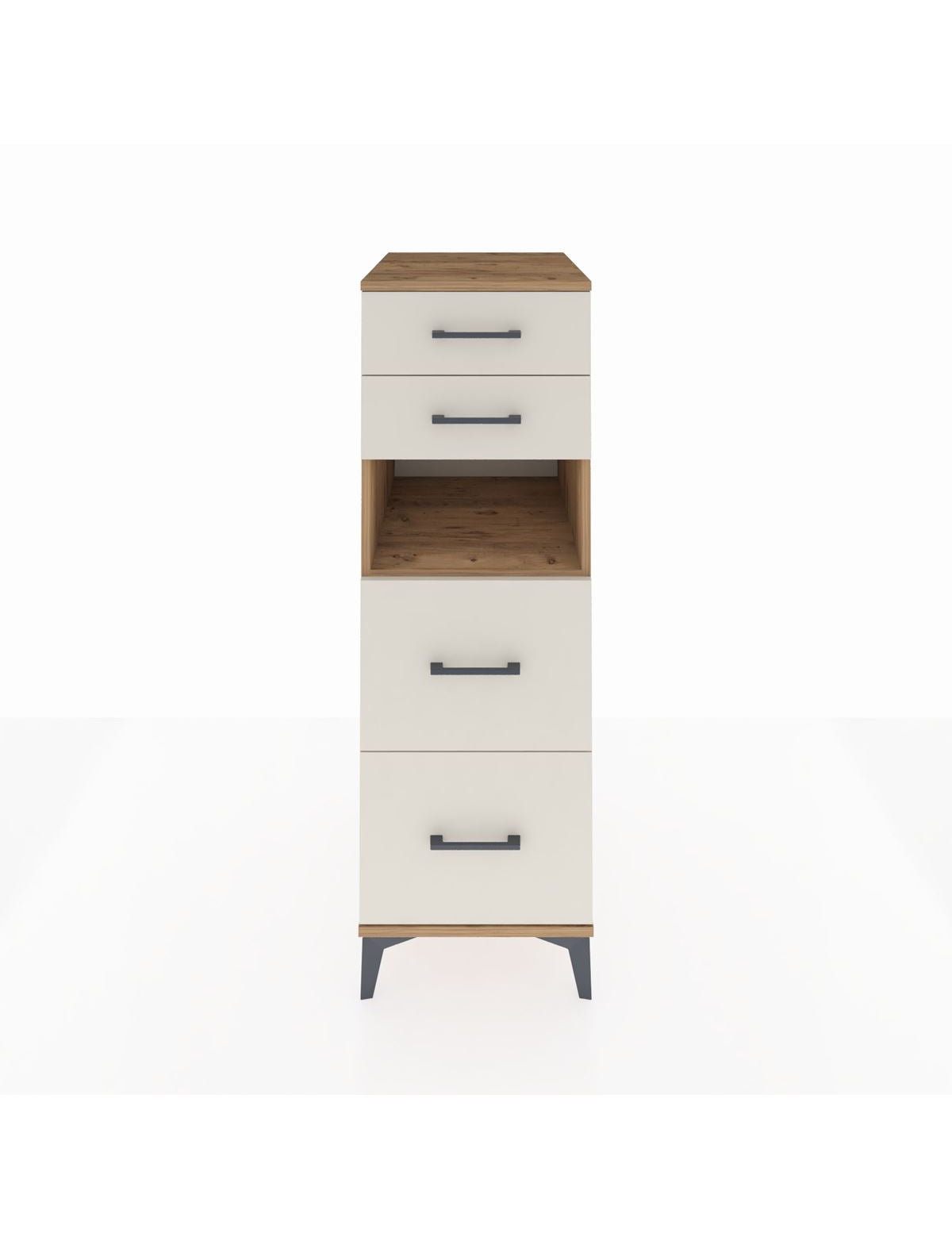 Kronos Dolap Tek Raflı 4 Çekmeceli 44x59x134 Çam-Aytaşı