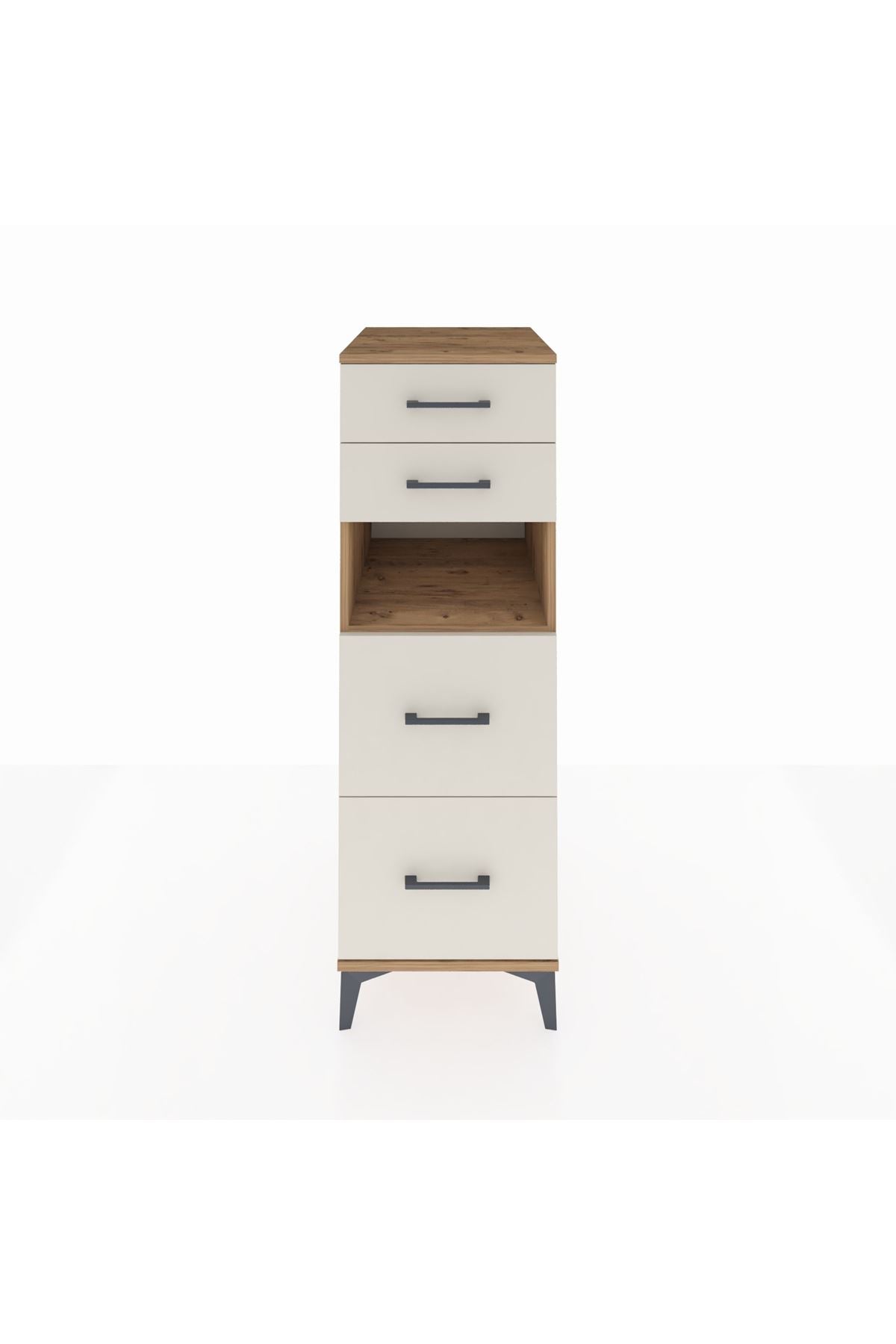 Kronos Dolap Tek Raflı 4 Çekmeceli 44x59x134 Çam-Aytaşı