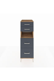 Kronos Dolap Tek Raflı 4 Çekmeceli 44x59x134 Çam-Antrasit