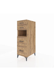 Kronos Dolap Tek Raflı 4 Çekmeceli 44x59x134 Çam-Çam