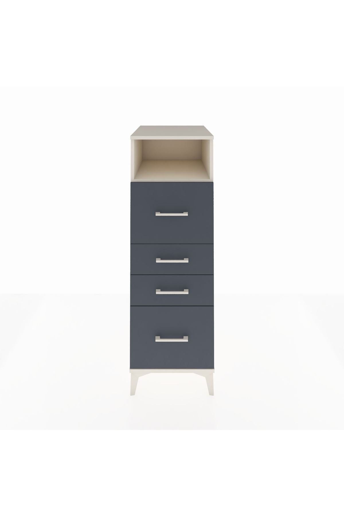 Kronos Dolap Tek Raflı 4 Çekmeceli 44x59x134 Aytaşı-Antrasit