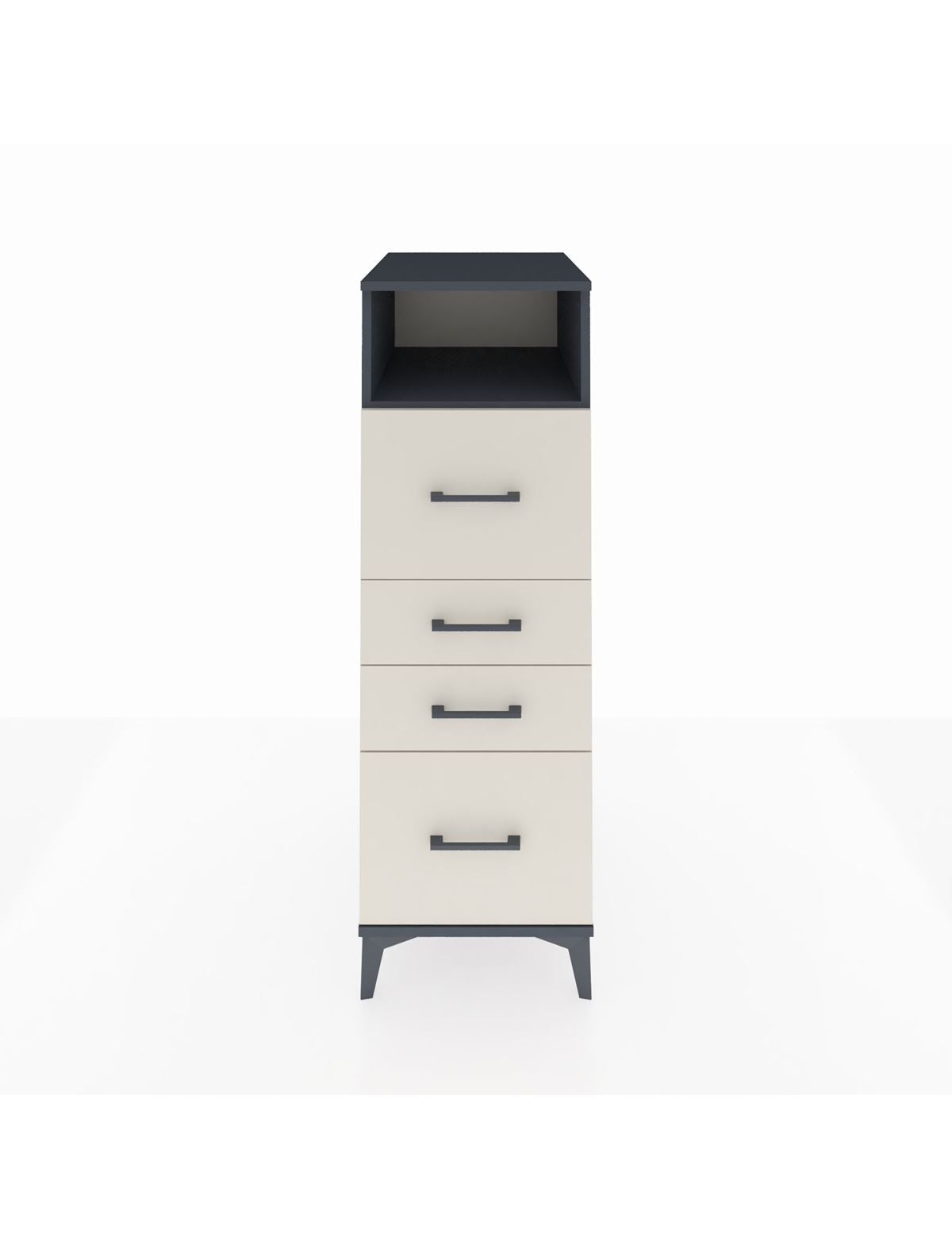 Kronos Dolap Tek Raflı 4 Çekmeceli 44x59x134 Antrasit-Aytaşı