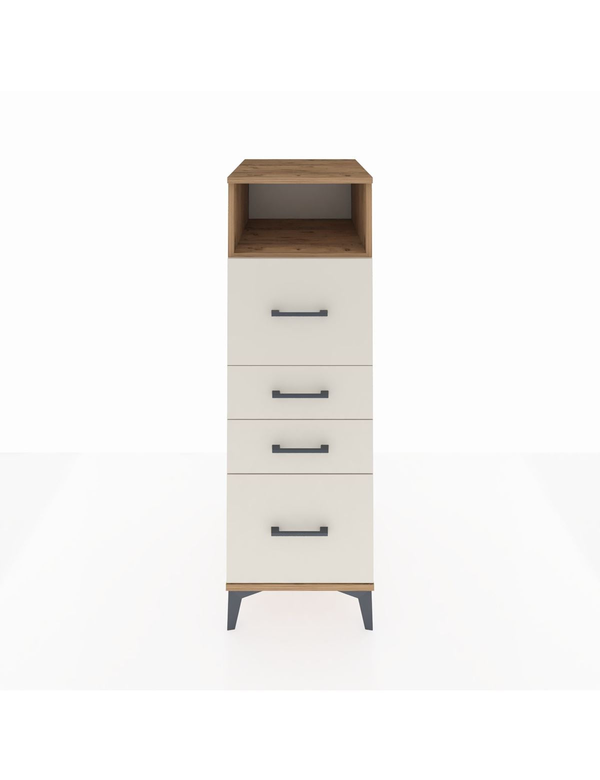 Kronos Dolap Tek Raflı 4 Çekmeceli 44x59x134 Çam-Aytaşı