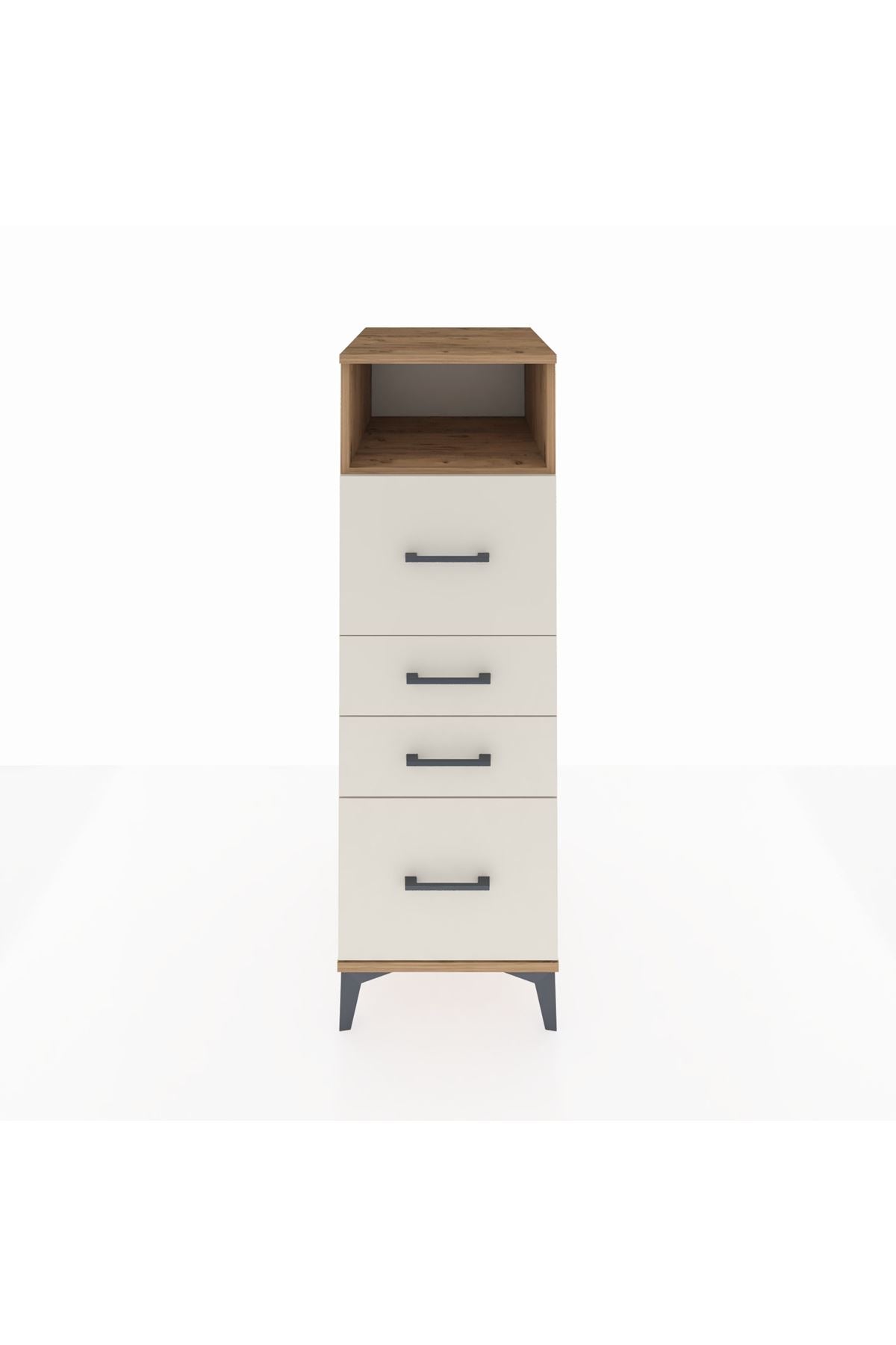 Kronos Dolap Tek Raflı 4 Çekmeceli 44x59x134 Çam-Aytaşı