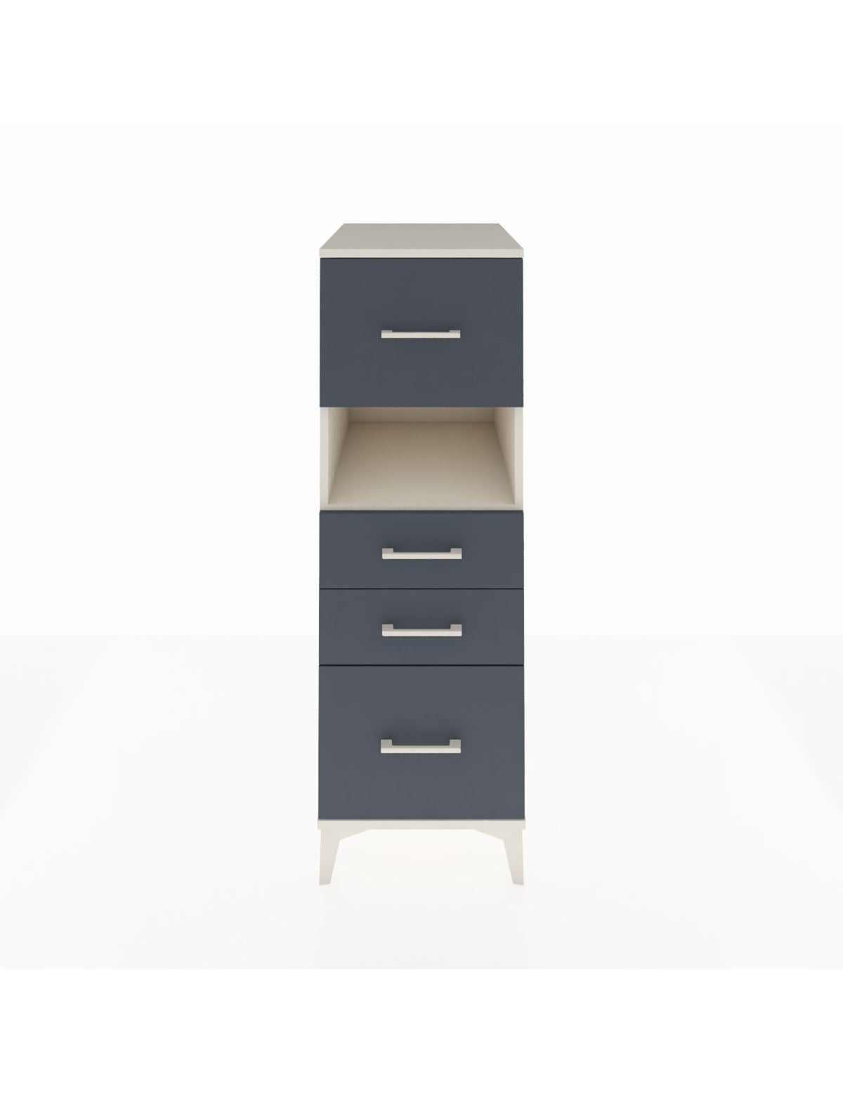 Kronos Dolap Tek Raflı 4 Çekmeceli 44x59x134 Aytaşı-Antrasit