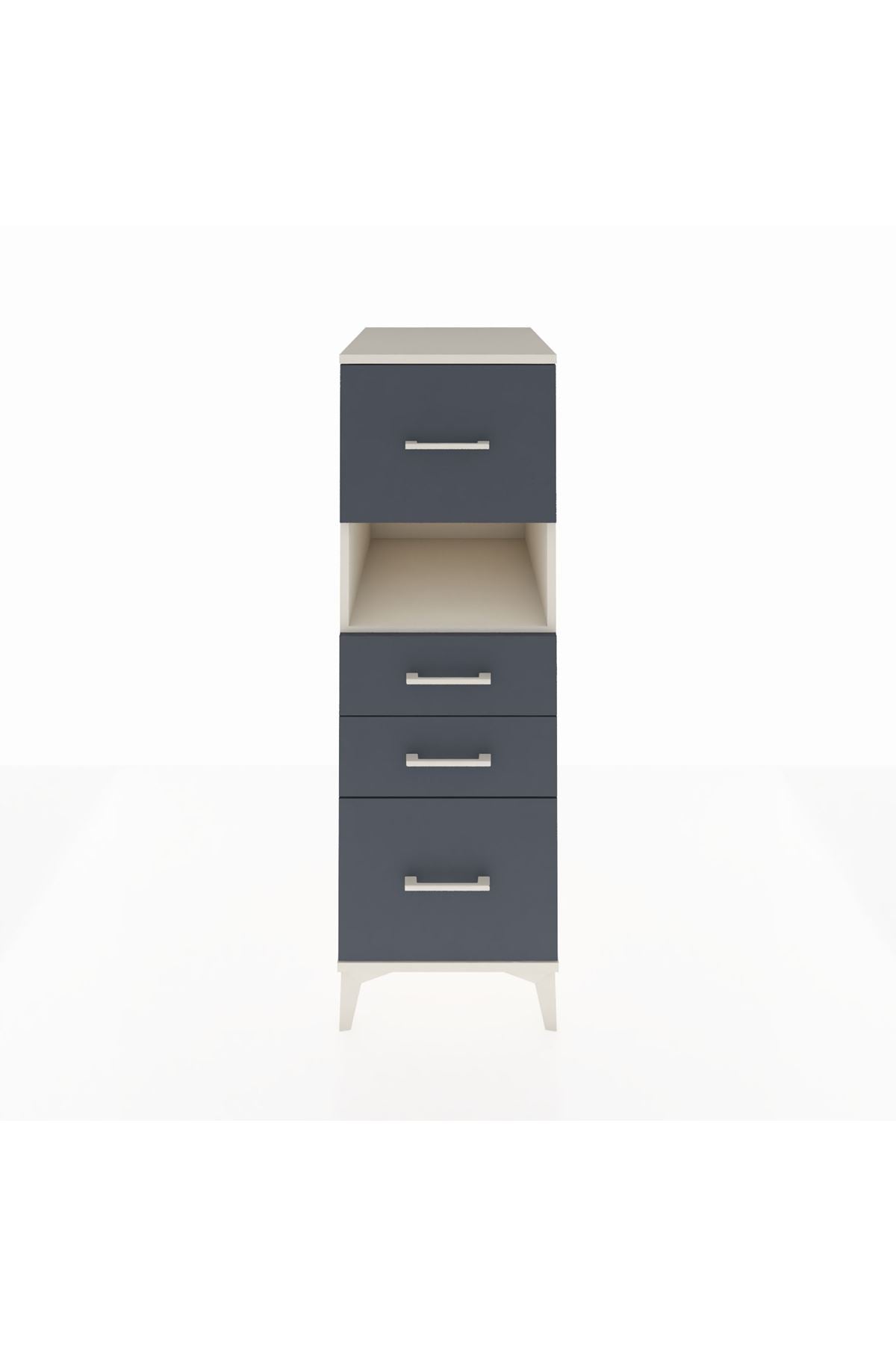 Kronos Dolap Tek Raflı 4 Çekmeceli 44x59x134 Aytaşı-Antrasit