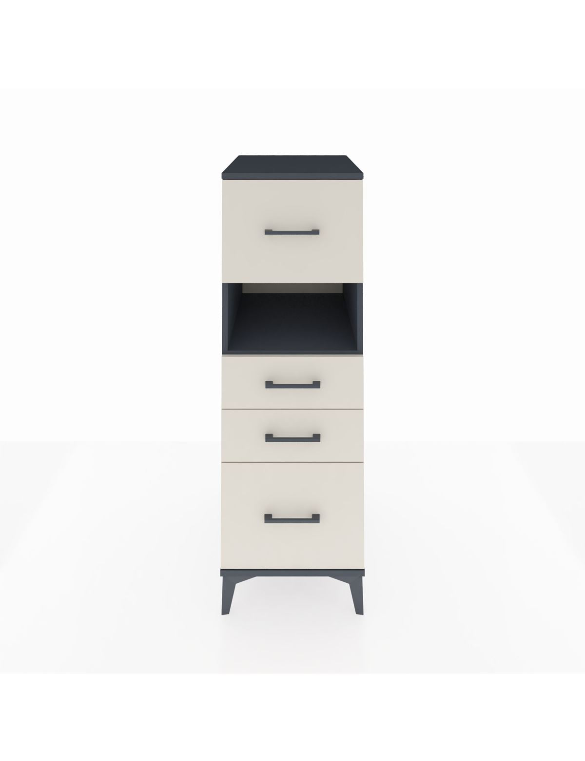 Kronos Dolap Tek Raflı 4 Çekmeceli 44x59x134 Antrasit-Aytaşı