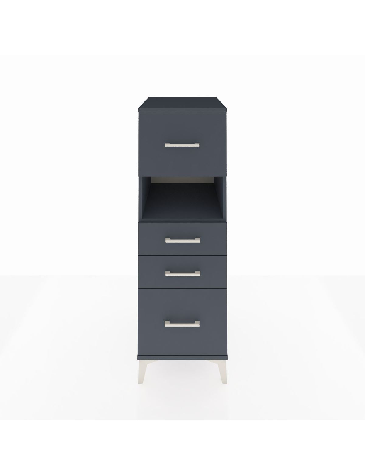 Kronos Dolap Tek Raflı 4 Çekmeceli 44x59x134 Antrasit-Antrasit