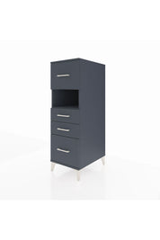 Kronos Dolap Tek Raflı 4 Çekmeceli 44x59x134 Antrasit-Antrasit