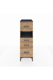 Kronos Dolap Tek Raflı 4 Çekmeceli 44x59x134 Antrasit-Çam