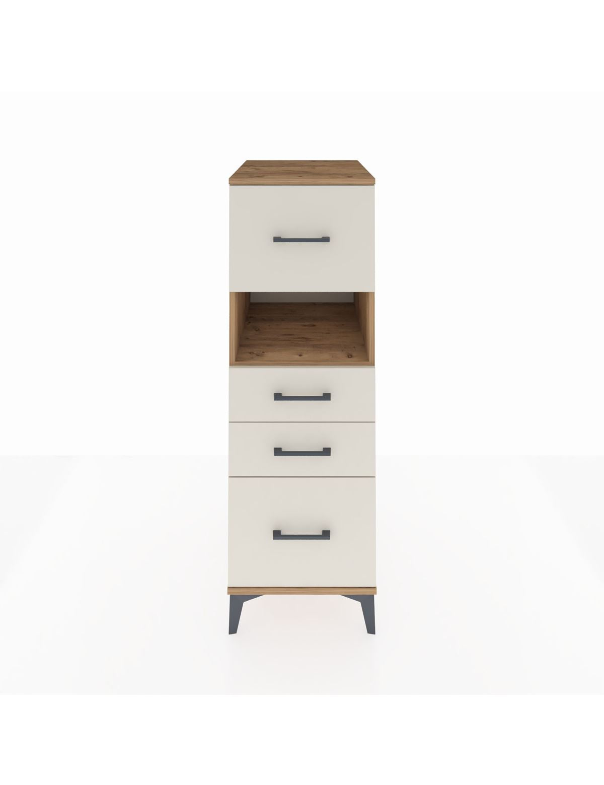 Kronos Dolap Tek Raflı 4 Çekmeceli 44x59x134 Çam-Aytaşı