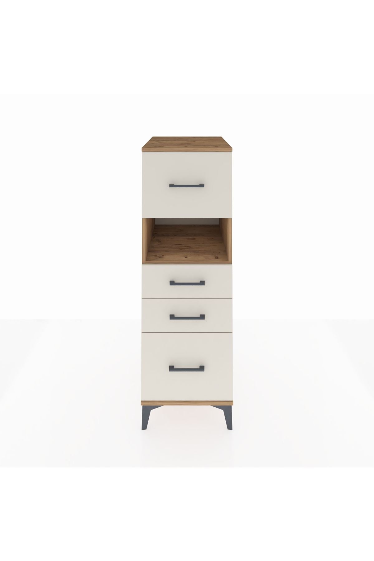 Kronos Dolap Tek Raflı 4 Çekmeceli 44x59x134 Çam-Aytaşı