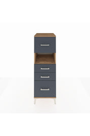 Kronos Dolap Tek Raflı 4 Çekmeceli 44x59x134 Çam-Antrasit