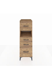 Kronos Dolap Tek Raflı 4 Çekmeceli 44x59x134 Çam-Çam