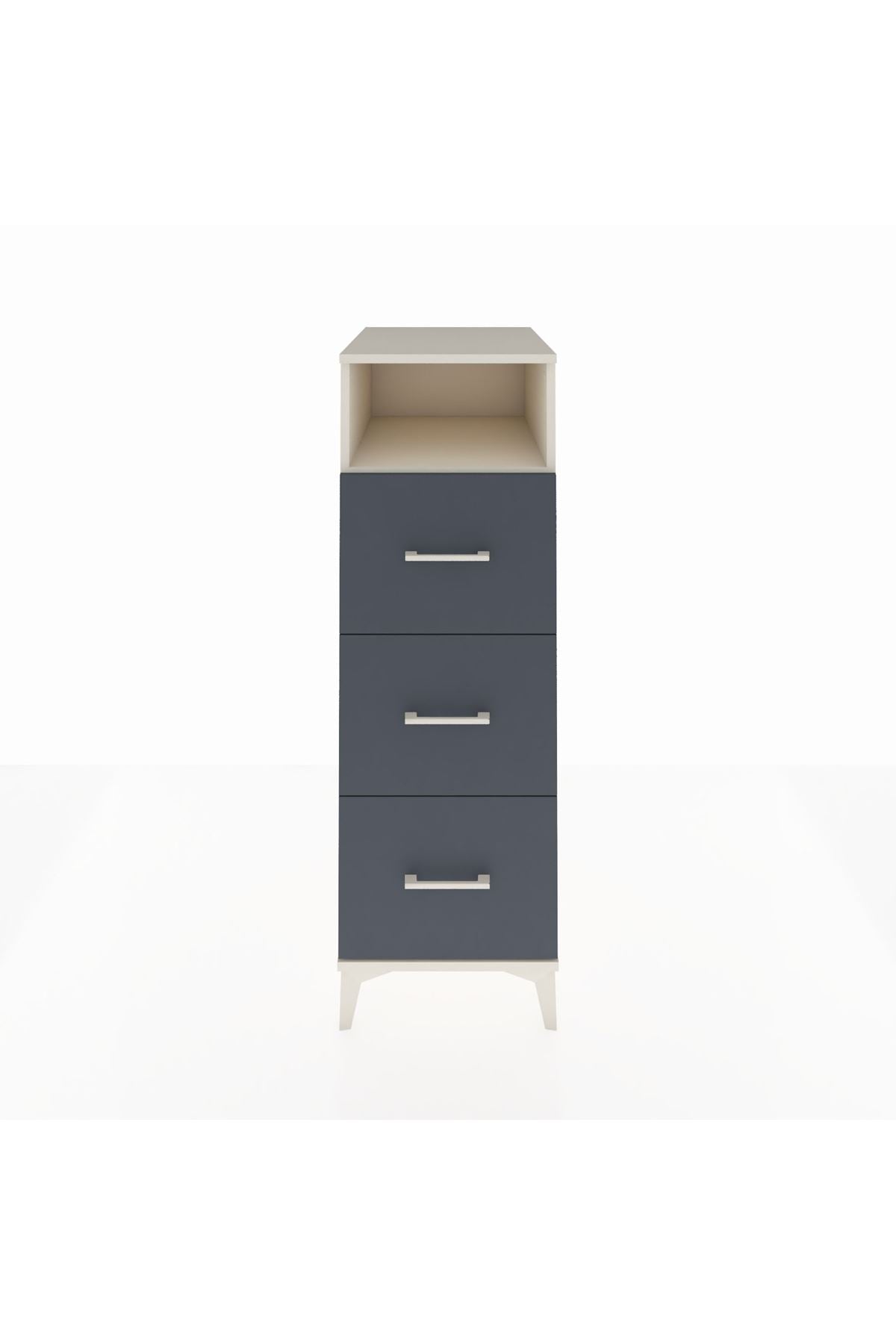 Kronos Dolap Tek Raflı 3 Çekmeceli 44x59x134 Aytaşı-Antrasit