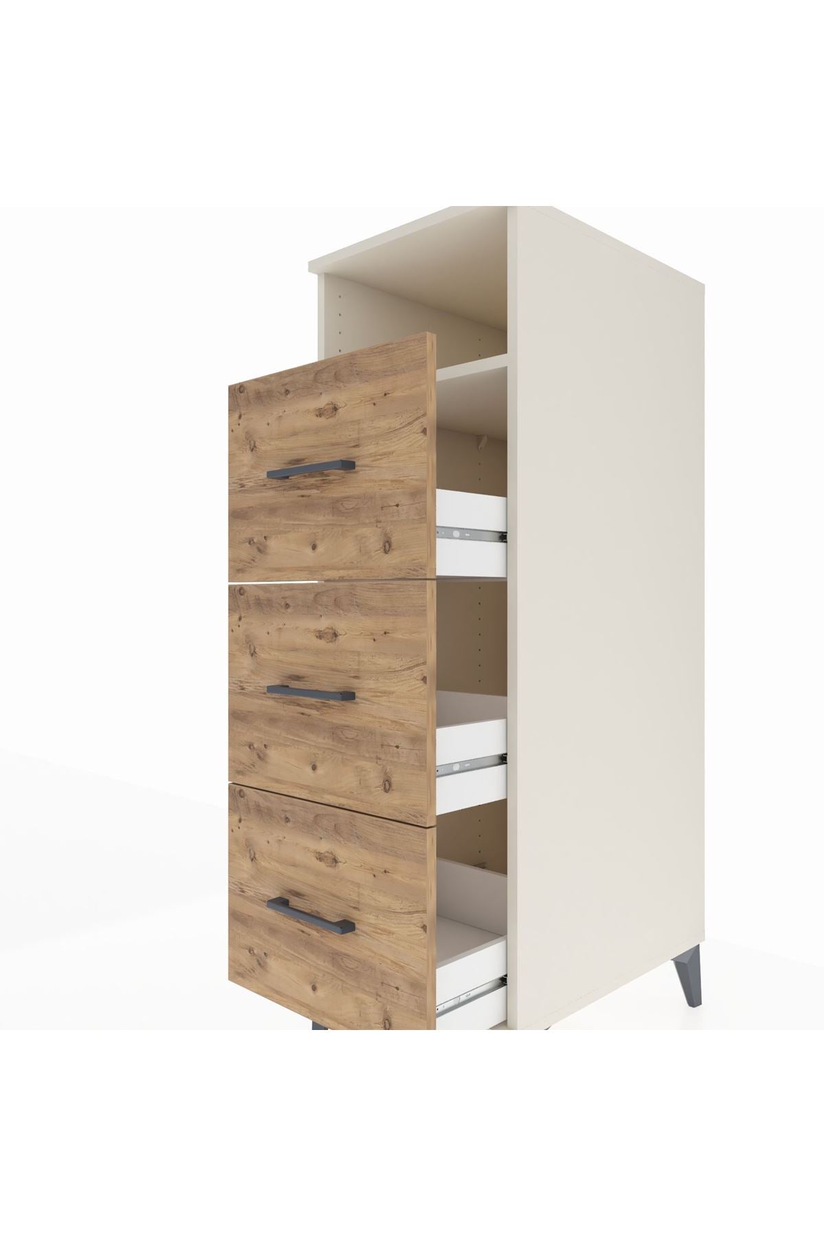 Kronos Dolap Tek Raflı 3 Çekmeceli 44x59x134 Aytaşı-Çam