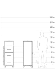 Kronos Dolap Tek Raflı 3 Çekmeceli 44x59x134 Antrasit-Aytaşı