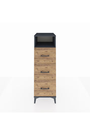 Kronos Dolap Tek Raflı 3 Çekmeceli 44x59x134 Antrasit-Çam